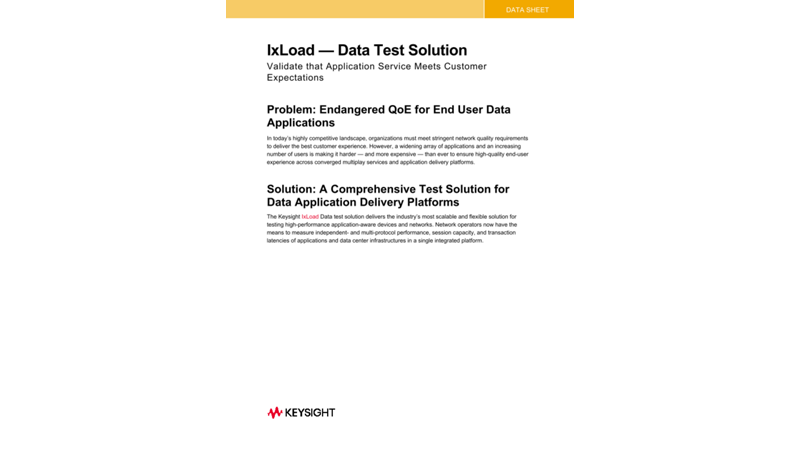 IxLoad Data Test Solution